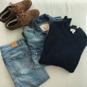 Club Monaco Mohair crewneck sweater dark blue sz M